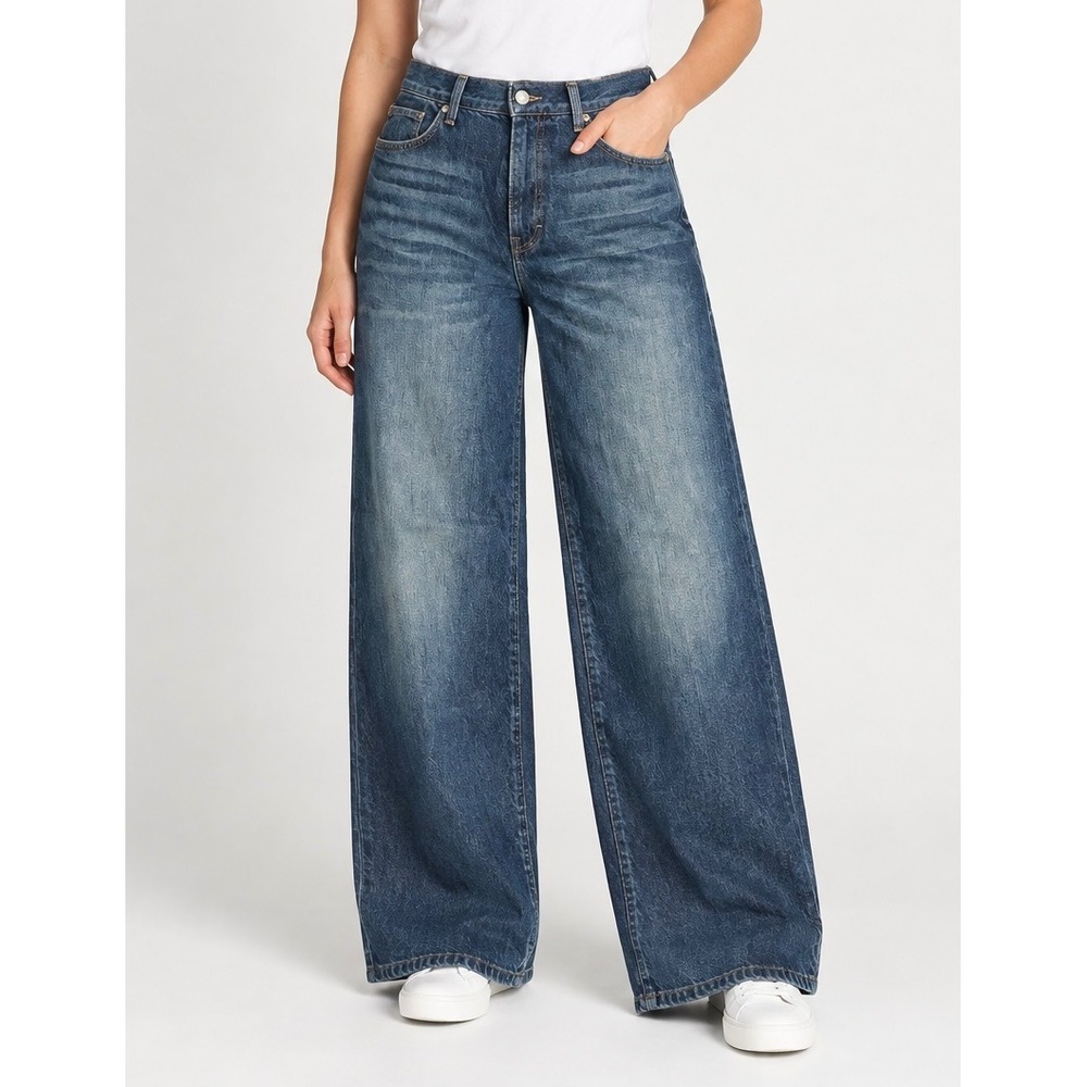 Vince Womens Wide Leg Jeans Medium Wash Women 28 DV285B2915 Cut 610174 Relaxed